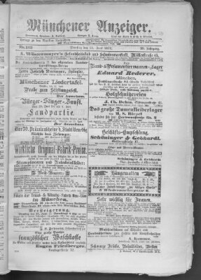 Münchener Anzeiger (Münchner neueste Nachrichten) Dienstag 12. Juni 1877