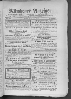 Münchener Anzeiger (Münchner neueste Nachrichten) Samstag 16. Juni 1877