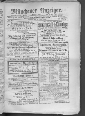 Münchener Anzeiger (Münchner neueste Nachrichten) Mittwoch 20. Juni 1877