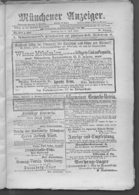 Münchener Anzeiger (Münchner neueste Nachrichten) Sonntag 8. Juli 1877