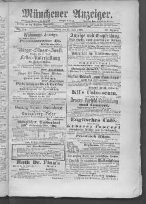 Münchener Anzeiger (Münchner neueste Nachrichten) Freitag 13. Juli 1877