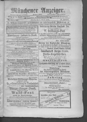 Münchener Anzeiger (Münchner neueste Nachrichten) Sonntag 5. August 1877