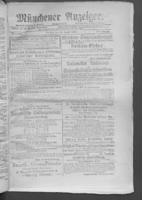 Münchener Anzeiger (Münchner neueste Nachrichten) Dienstag 28. August 1877