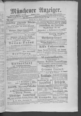 Münchener Anzeiger (Münchner neueste Nachrichten) Freitag 31. August 1877