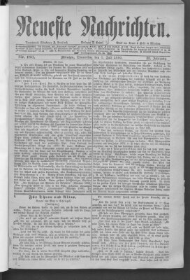 Neueste Nachrichten (Münchner neueste Nachrichten) Donnerstag 1. Juli 1880