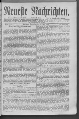 Neueste Nachrichten (Münchner neueste Nachrichten) Donnerstag 8. Juli 1880