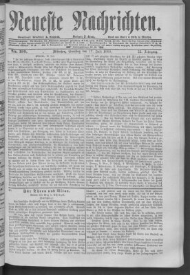 Neueste Nachrichten (Münchner neueste Nachrichten) Samstag 17. Juli 1880