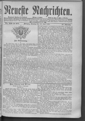 Neueste Nachrichten (Münchner neueste Nachrichten) Sonntag 18. Juli 1880