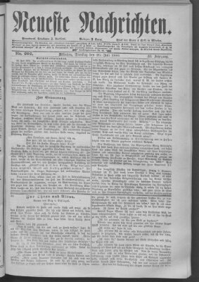 Neueste Nachrichten (Münchner neueste Nachrichten) Dienstag 20. Juli 1880