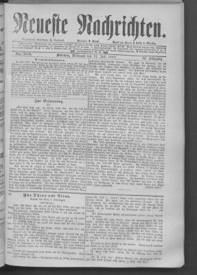 Neueste Nachrichten (Münchner neueste Nachrichten) Mittwoch 21. Juli 1880