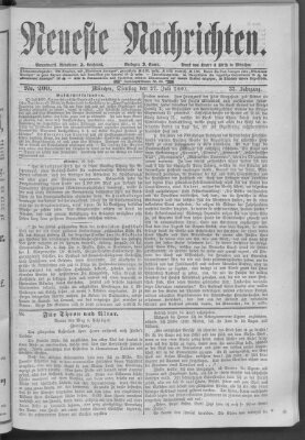 Neueste Nachrichten (Münchner neueste Nachrichten) Dienstag 27. Juli 1880