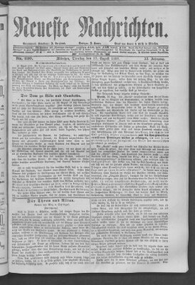 Neueste Nachrichten (Münchner neueste Nachrichten) Dienstag 17. August 1880