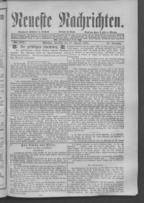 Neueste Nachrichten (Münchner neueste Nachrichten) Dienstag 24. August 1880