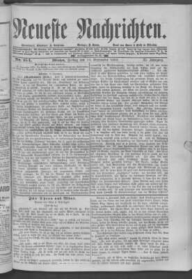 Neueste Nachrichten (Münchner neueste Nachrichten) Freitag 10. September 1880