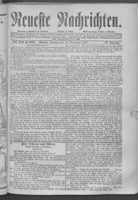 Neueste Nachrichten (Münchner neueste Nachrichten) Sonntag 12. September 1880