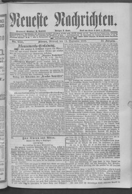 Neueste Nachrichten (Münchner neueste Nachrichten) Mittwoch 15. September 1880