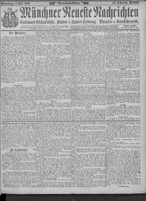 Münchner neueste Nachrichten Dienstag 3. Mai 1892