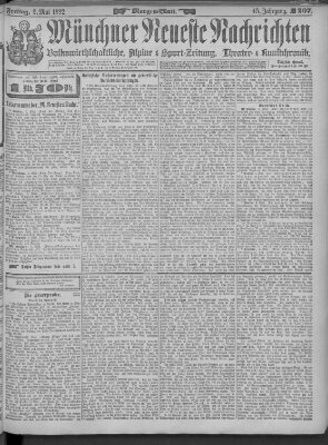 Münchner neueste Nachrichten Freitag 6. Mai 1892