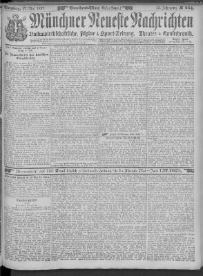 Münchner neueste Nachrichten Dienstag 17. Mai 1892