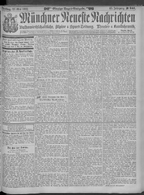 Münchner neueste Nachrichten Freitag 27. Mai 1892