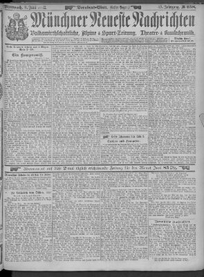 Münchner neueste Nachrichten Mittwoch 8. Juni 1892