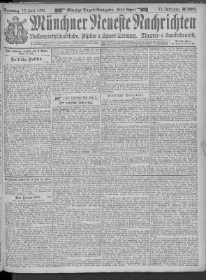 Münchner neueste Nachrichten Sonntag 12. Juni 1892