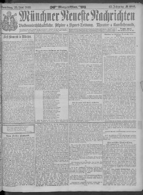 Münchner neueste Nachrichten Samstag 25. Juni 1892