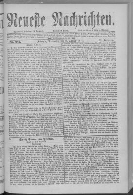 Neueste Nachrichten (Münchner neueste Nachrichten) Donnerstag 9. Oktober 1879