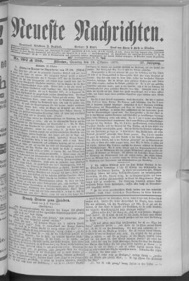 Neueste Nachrichten (Münchner neueste Nachrichten) Sonntag 19. Oktober 1879