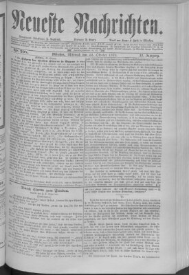 Neueste Nachrichten (Münchner neueste Nachrichten) Mittwoch 22. Oktober 1879