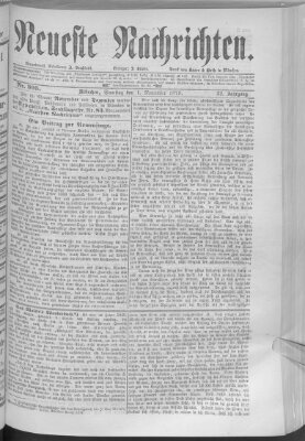 Neueste Nachrichten (Münchner neueste Nachrichten) Samstag 1. November 1879