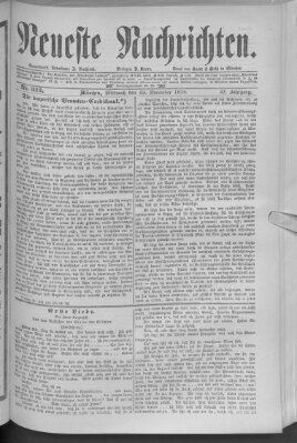 Neueste Nachrichten (Münchner neueste Nachrichten) Mittwoch 19. November 1879