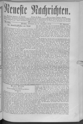 Neueste Nachrichten (Münchner neueste Nachrichten) Mittwoch 26. November 1879