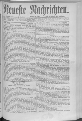 Neueste Nachrichten (Münchner neueste Nachrichten) Samstag 29. November 1879