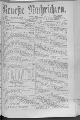 Neueste Nachrichten (Münchner neueste Nachrichten) Dienstag 2. Dezember 1879