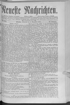 Neueste Nachrichten (Münchner neueste Nachrichten) Mittwoch 3. Dezember 1879