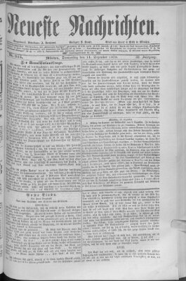 Neueste Nachrichten (Münchner neueste Nachrichten) Donnerstag 11. Dezember 1879