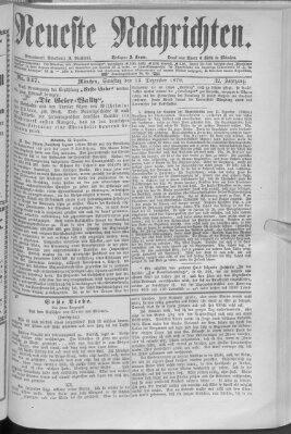 Neueste Nachrichten (Münchner neueste Nachrichten) Samstag 13. Dezember 1879