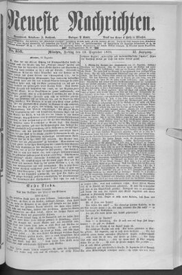 Neueste Nachrichten (Münchner neueste Nachrichten) Freitag 19. Dezember 1879