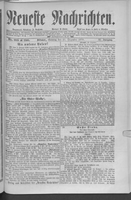 Neueste Nachrichten (Münchner neueste Nachrichten) Sonntag 21. Dezember 1879