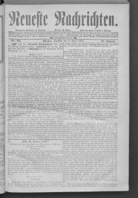 Neueste Nachrichten (Münchner neueste Nachrichten) Samstag 3. April 1880