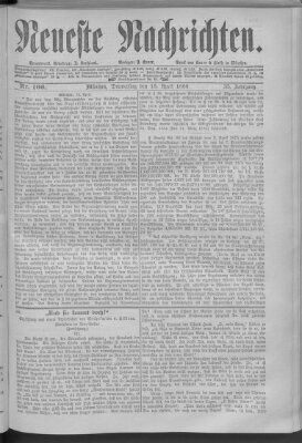 Neueste Nachrichten (Münchner neueste Nachrichten) Donnerstag 15. April 1880