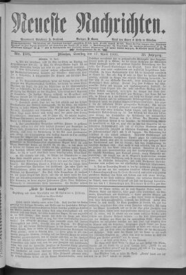 Neueste Nachrichten (Münchner neueste Nachrichten) Samstag 17. April 1880