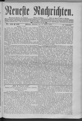 Neueste Nachrichten (Münchner neueste Nachrichten) Sonntag 18. April 1880