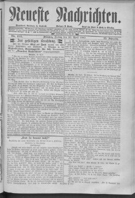 Neueste Nachrichten (Münchner neueste Nachrichten) Freitag 30. April 1880