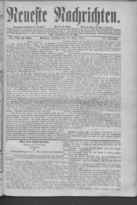 Neueste Nachrichten (Münchner neueste Nachrichten) Sonntag 13. Juni 1880