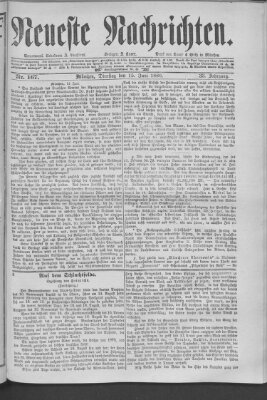 Neueste Nachrichten (Münchner neueste Nachrichten) Dienstag 15. Juni 1880