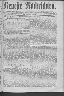 Neueste Nachrichten (Münchner neueste Nachrichten) Sonntag 20. Juni 1880