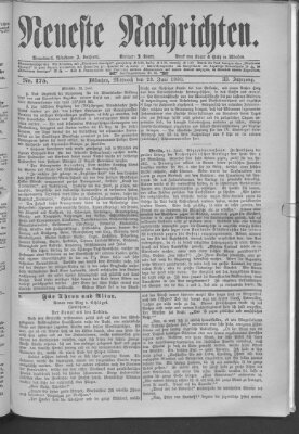 Neueste Nachrichten (Münchner neueste Nachrichten) Mittwoch 23. Juni 1880