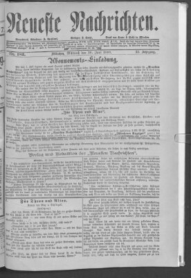 Neueste Nachrichten (Münchner neueste Nachrichten) Mittwoch 30. Juni 1880